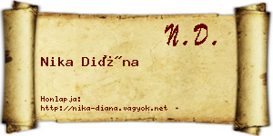 Nika Diána névjegykártya