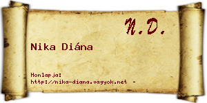 Nika Diána névjegykártya